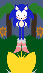 Size: 270x450 | Tagged: safe, artist:surgepop, oc, oc:sonic.alt, green hill zone, blood, faker, palm tree