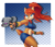 Size: 1120x969 | Tagged: safe, artist:metalpandora, sally acorn, abstract background, blaster, blowing hair, cosplay, samus aran, solo