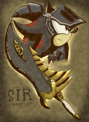 Size: 1280x1755 | Tagged: safe, artist:xinerus/kartin, shadow the hedgehog, sir lancelot