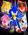 Size: 2400x3000 | Tagged: safe, artist:jocelynminions, amy rose, knuckles the echidna, miles "tails" prower, nine, rouge the bat, sonic the hedgehog, thorn rose, sonic prime, abstract background, clenched teeth, female, group, knuckles the dread, male, shattered crystal, signature, smile, speedpaint in description, standing