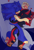 Size: 2890x4224 | Tagged: safe, artist:dirtyteeths, shadow the hedgehog, sonic the hedgehog, 2020, abstract background, barefoot, bed, blushing, claws, duo, duo male, eyes closed, floppy ears, gay, gloves off, heart, holding each other, indoors, male, mouth open, pawpads, paws, saliva, shadow x sonic, shipping, sleeping, snuggling