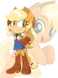 Size: 774x1032 | Tagged: safe, artist:kanayanga, applejack, mobianified, my little pony