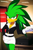 Size: 405x609 | Tagged: safe, ai art, artist:mobians.ai, jet the hawk, gender swap, office, office outfit, watermark