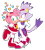 Size: 1157x1294 | Tagged: safe, artist:zzavok, amy rose, blaze the cat, cat, hedgehog, 2018, amy x blaze, amy's halterneck dress, blaze's tailcoat, blushing, cute, female, females only, hearts, holding hands, lesbian, shipping, sweat, sweatdrop