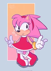 Size: 1472x2048 | Tagged: safe, artist:kitsketches, amy rose, sonic superstars, amy's halterneck dress, classic amy