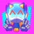 Size: 1818x1866 | Tagged: safe, artist:ciaoodee, chaos sonic, sonic prime, sonic prime s2, ^^, abstract background, bust, cute, double v sign, eyes closed, genderless, robot, solo