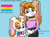 Size: 639x479 | Tagged: safe, artist:mindytraccoon, artist:sir-leximillion, cream the rabbit, vanilla the rabbit, rabbit, 2023, base used, blue background, duo, english text, female, females only, holding hands, mother and daughter, pansexual, pride flag, simple background, smile, standing, white background