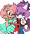 Size: 540x614 | Tagged: safe, artist:alittlebitfast, amy rose, blaze the cat, cat, hedgehog, 2017, amy x blaze, blushing, cute, female, females only, lesbian, phone, selfie, shipping, sweatdrop