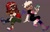 Size: 1233x798 | Tagged: safe, artist:fever_el_cacas, knuckles the echidna, rouge the bat, human, humanized