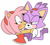 Size: 540x490 | Tagged: safe, artist:gaysilver, amy rose, blaze the cat, cat, hedgehog, 2017, amy x blaze, amy's halterneck dress, blaze's tailcoat, cute, eyes closed, female, females only, kiss on cheek, lesbian, shipping