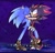 Size: 713x689 | Tagged: dead source, safe, artist:kumakumaoii, shadow the hedgehog, sonic the hedgehog, hedgehog, sonic prime, sonic prime s2, abstract background, clenched teeth, duo, english text, gay, hugging, male, males only, redraw, shadow x sonic, shipping, smile, standing, sweatdrop