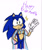 Size: 1242x1496 | Tagged: dead source, safe, artist:craftyfallenfox, sonic the hedgehog, hedgehog, 2022, cape, english text, hand behind back, looking offscreen, male, simple background, sketch, smile, solo, sparkles, standing, top surgery scars, trans male, trans pride, transgender, waving, white background