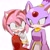 Size: 2048x2048 | Tagged: safe, artist:muymuytobi, amy rose, blaze the cat, cat, hedgehog, 2023, amy x blaze, amy's halterneck dress, blaze's tailcoat, cute, female, females only, lesbian, looking at each other, shipping