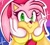 Size: 1440x1297 | Tagged: safe, artist:sadcrocs, amy rose, hedgehog, alternate version, bisexual, bisexual pride, female, head rest, icon, looking at viewer, outline, pride, pride flag background, smile, solo, sparkles