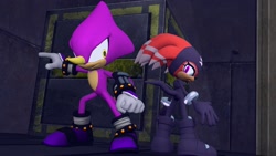 Size: 1920x1080 | Tagged: safe, artist:spikehedgelion8, espio the chameleon, shade the echidna, 3d