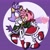 Size: 2048x2048 | Tagged: safe, artist:beanbagstab, amy rose, blaze the cat, cat, hedgehog, 2022, amy x blaze, blushing, christmas, cute, female, females only, hearts, holding hands, lesbian, shipping, winter outfit