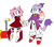 Size: 923x806 | Tagged: safe, artist:98chao, amy rose, blaze the cat, cat, hedgehog, 2023, amy x blaze, amy's halterneck dress, blaze's tailcoat, cute, female, females, flame, holding hands, lesbian, looking at them, piko piko hammer, shipping