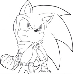 Size: 886x902 | Tagged: safe, artist:gwencarson, sonic the hedgehog, hedgehog, belt, gloves, male