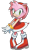 Size: 365x479 | Tagged: safe, artist:drawloverlala, amy rose, hedgehog, archie sonic online, boots, dress, female, gloves, green eyes, pink fur