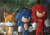 Size: 1069x748 | Tagged: safe, artist:jocelynminions, knuckles the echidna, miles "tails" prower, sonic the hedgehog, echidna, fox, hedgehog, movie style, team sonic