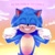 Size: 900x900 | Tagged: safe, artist:solar socks, sonic the hedgehog, hedgehog, blue fur, eyes closed, gloves, male, movie style, smile