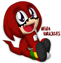 Size: 878x911 | Tagged: safe, artist:fernandathehedgehog, knuckles the echidna, echidna, gloves, male, nega form, purple eyes, red fur, shoes