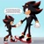 Size: 1080x1080 | Tagged: safe, artist:solar socks, shadow the hedgehog, hedgehog, dialogue, duo, english text, male, movie style, self paradox