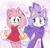 Size: 540x514 | Tagged: safe, artist:plushybluecat, amy rose, blaze the cat, cat, hedgehog, 2022, amy x blaze, amy's halterneck dress, blaze's tailcoat, cute, female, females only, hearts, holding hands, lesbian, looking at each other, shipping