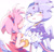 Size: 1428x1368 | Tagged: safe, artist:setispaghetti, amy rose, blaze the cat, cat, hedgehog, 2022, amy x blaze, amy's halterneck dress, amybetes, blaze's tailcoat, blazebetes, blushing, cute, eyes closed, female, females only, holding hands, lesbian, mouth open, shipping