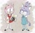 Size: 1947x1837 | Tagged: safe, artist:lynaems, amy rose, blaze the cat, honey the cat, cat, hedgehog, 2023, amy x blaze, cute, female, females only, flowers, lesbian, looking at each other, poster, shipping