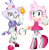 Size: 929x943 | Tagged: safe, artist:the-brunette-amitie, amy rose, blaze the cat, cat, hedgehog, 2017, amy x blaze, amy's halterneck dress, blaze's tailcoat, cute, female, females only, flame, lesbian, looking at viewer, rings, shipping