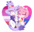 Size: 540x507 | Tagged: safe, artist:deaddu, amy rose, blaze the cat, cat, hedgehog, 2019, amy x blaze, bisexual pride, cute, female, females only, heart hands, lesbian, lesbian pride, pride, shipping