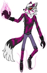 Size: 519x804 | Tagged: safe, artist:kyurem2424, infinite the jackal, jackal, au:sonic world travel, other power patterns, phantom ruby, white background