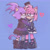 Size: 2048x2048 | Tagged: safe, artist:eldoodlez, amy rose, blaze the cat, cat, hedgehog, 2022, amy x blaze, bedroom eyes, cute, female, females only, goth, goth outfit, hand on back, hearts, lesbian, looking at each other, shipping