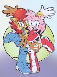 Size: 1146x1548 | Tagged: safe, artist:artsriszi, amy rose, sally acorn