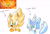 Size: 1906x1314 | Tagged: safe, artist:pastelspindash, miles "tails" prower, sonic the hedgehog, super tails, sonic frontiers, alternate super form, bust, english text, reference inset, simple background, starfall super sonic, super form, white background