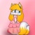 Size: 1280x1280 | Tagged: safe, artist:rosecandyart, miles "tails" prower, oc, oc:amelia prower, fox, blushing, dress, eye clipping through hair, female, gradient background, hands together, princess outfit, princess tails, smile, solo, standing, trans female, transgender