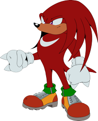 Size: 1653x2047 | Tagged: safe, artist:theteyoman, knuckles the echidna, 2024, clenched fists, frown, looking offscreen, simple background, solo, standing, transparent background