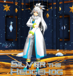 Size: 695x720 | Tagged: safe, artist:petite-neko-kitsune, silver the hedgehog, human, 3d, humanized, mmd