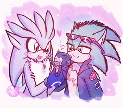 Size: 480x424 | Tagged: safe, artist:magicstormfrost, scourge the hedgehog, silver the hedgehog