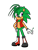 Size: 600x800 | Tagged: safe, artist:umbra-n0x, 2017, drumstick, flat colors, hand on hip, holding something, looking offscreen, manic the hedgehog, simple background, smile, solo, standing, transparent background