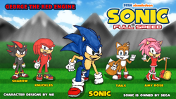 Size: 3840x2160 | Tagged: safe, artist:georgetheredengine15, amy rose, knuckles the echidna, miles "tails" prower, shadow the hedgehog, sonic the hedgehog