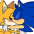 Size: 2048x2048 | Tagged: safe, miles "tails" prower, sonic the hedgehog, 2024, alternate version, anonymous artist, blushing, duo, eyes closed, gay, holding each other, kiss, mobius.social exclusive, shipping, simple background, sketch, sonic x tails, standing, white background