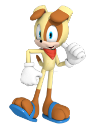 Size: 2700x3381 | Tagged: safe, artist:korey-sonicfan22, muttski, 2021, 3d, deviantart watermark, looking at viewer, mouth open, obtrusive watermark, simple background, smile, solo, standing, standing on one leg, transparent background, watermark