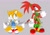 Size: 2048x1440 | Tagged: safe, artist:yuzusodamachine, knuckles the echidna, miles "tails" prower, duo, gender swap