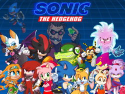 Size: 1024x768 | Tagged: safe, artist:jame5rheneaz, amy rose, blaze the cat, charmy bee, cream the rabbit, espio the chameleon, knuckles the echidna, metal sonic, miles "tails" prower, robotnik, rouge the bat, shadow the hedgehog, silver the hedgehog, sonic the hedgehog, tikal, vector the crocodile