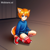 Size: 512x512 | Tagged: safe, ai art, artist:mobians.ai, miles "tails" prower, human, asymmetrical legwear, blue eyes, humanized, male, orange hair, shoes, shorts, single kneehigh, single thighhigh, solo, sweater