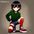 Size: 512x512 | Tagged: safe, ai art, artist:mobians.ai, shadow the hedgehog, human, asymmetrical legwear, black hair, humanized, male, red eyes, shoes, shorts, single kneehigh, single thighhigh, sweater