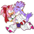 Size: 1280x1280 | Tagged: safe, artist:bunpilled, amy rose, blaze the cat, amy x blaze, carrying them, duo, lesbian, lesbian pride, pride, shipping