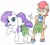 Size: 1400x1270 | Tagged: safe, artist:bageloftime, sally acorn, crossover, hula outfit, rarity